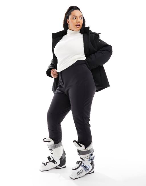 ASOS 4505 Curve – Skidåkning – Svarta, skinny skidbyxor med hög midja och fothällor
