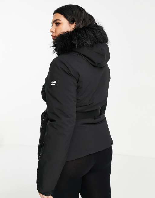 ASOS 4505 Curve – Skijacke mit Gürtel und kunstfellbesetzter Kapuze, 2 von 4
