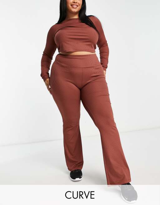 ASOS 4505 Curve slim kick flare legging in rib co ord