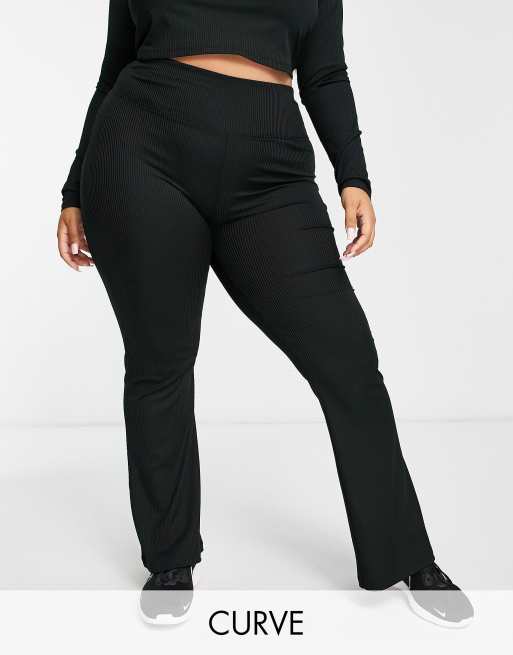 ASOS 4505 Curve slim kick flare leggings in rib (part of a set)
