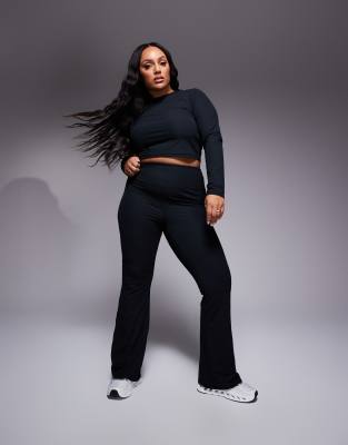 ASOS 4505 ASOS 4505 Curve soft touch rib wide leg dance pant in black