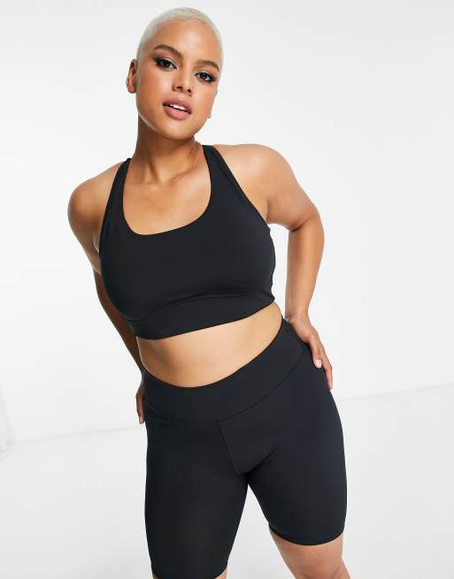 ASOS 4505 Curve - Sport bh met stevige ondersteuning in zwart