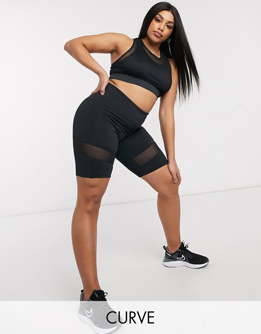ASOS 4505 Curve sports bra with mesh overlay