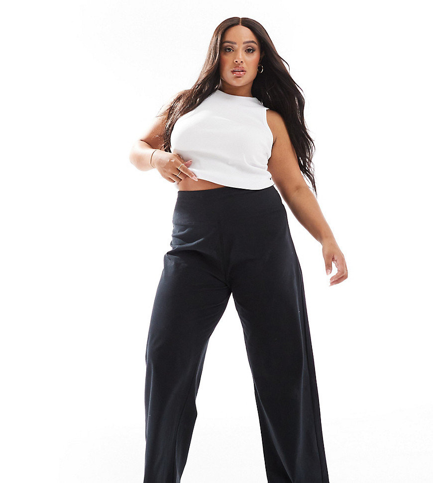 4505 Curve Studio soft touch wide leg dance pants in black