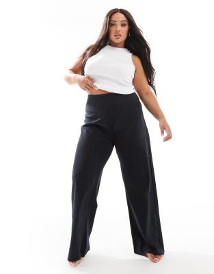 ASOS 4505 Curve - Studio - Weiche Tanzhose in Schwarz mit weitem Bein