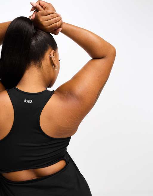 ASOS 4505 Tall exclusive plunge sports bra with cross back detail