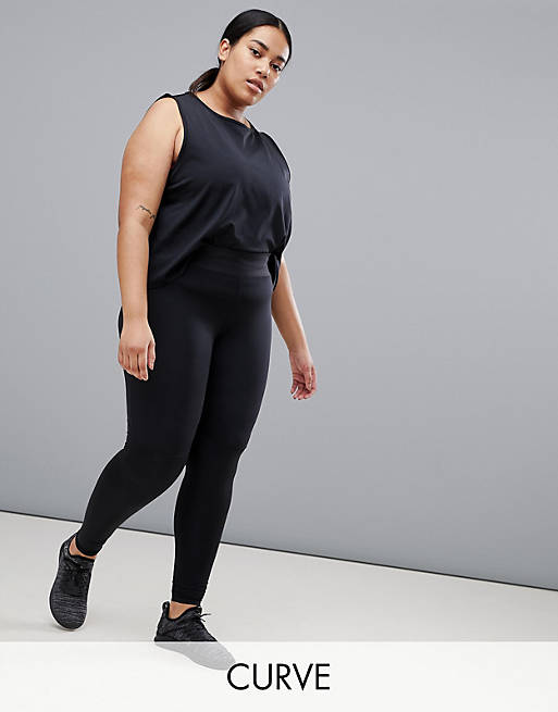 ASOS 4505 Curve training legging with bonded waistband and laser cut  technology