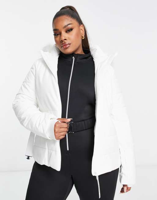 ASOS 4505 Curve Veste de ski avec ceinture et capuche bord e de