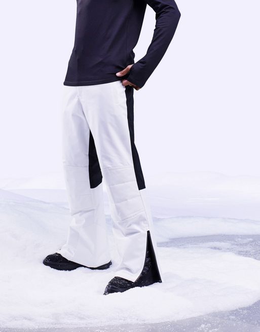 ASOS 4505 Curve – Obcisłe spodnie narciarskie w czarno-biały