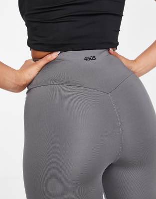 ASOS DESIGN 4505 DEEP WRAP WAIST LEGGING SHORTS-GRAY