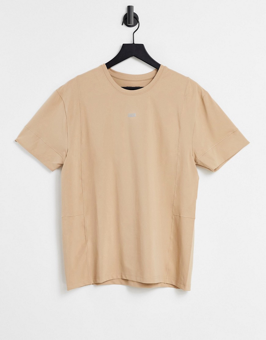 ASOS 4505 easy fit yoga t-shirt in soft touch jersey-Neutral