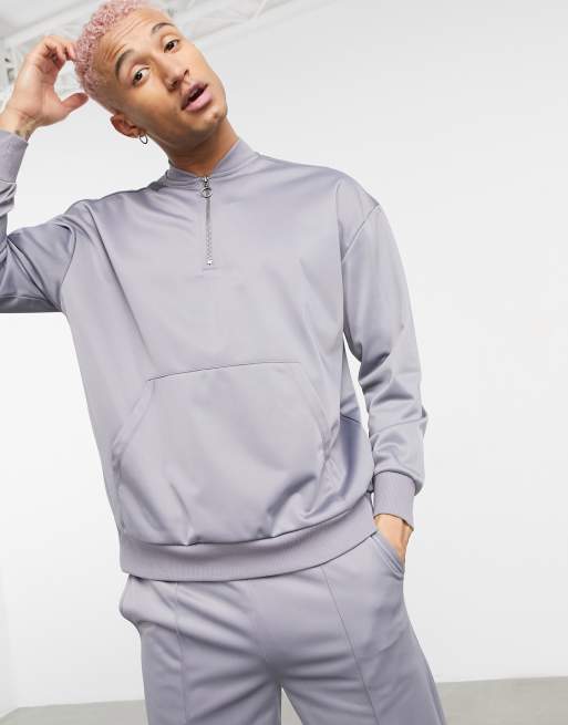 ASOS 4505 - Felpa in tricot di poliestere con zip corta