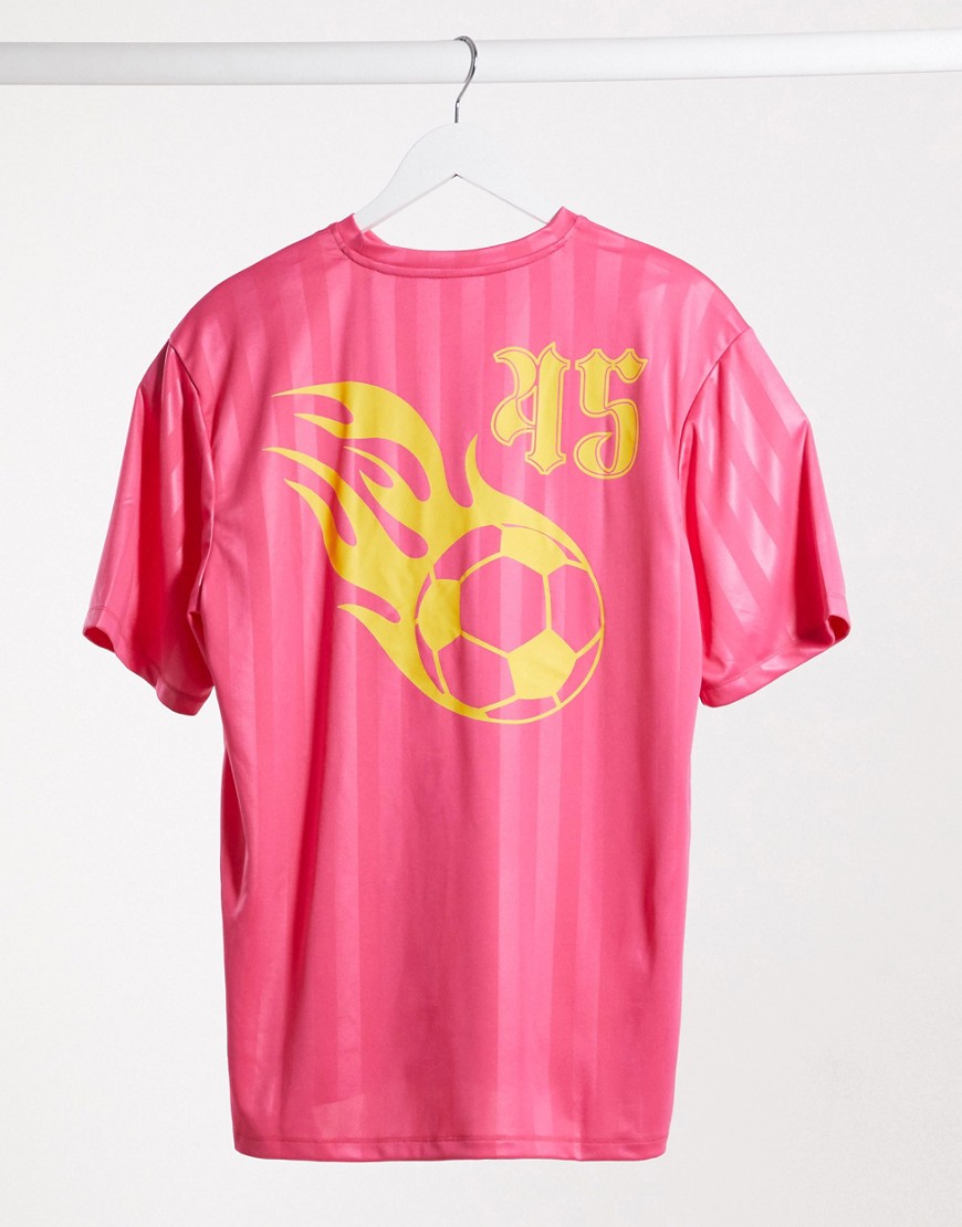 ASOS 4505 football T-shirt with back print-Pink