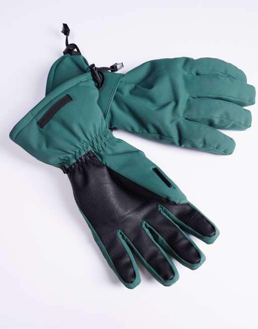 ASOS 4505 - Gants de ski déperlants avec essuie-masque - Vert foncé, 2 de 4