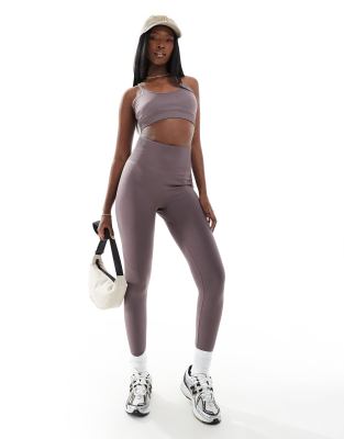 ASOS 4505 - Glatte, nahtlose Sport-Leggings in Rosébraun mit hoher Taille-Brown