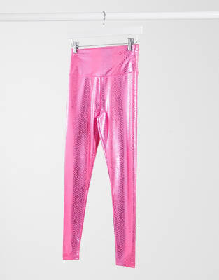pink snake print leggings