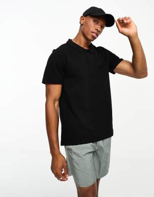 4505 ASOS 4505 golf polo with quick dry in black