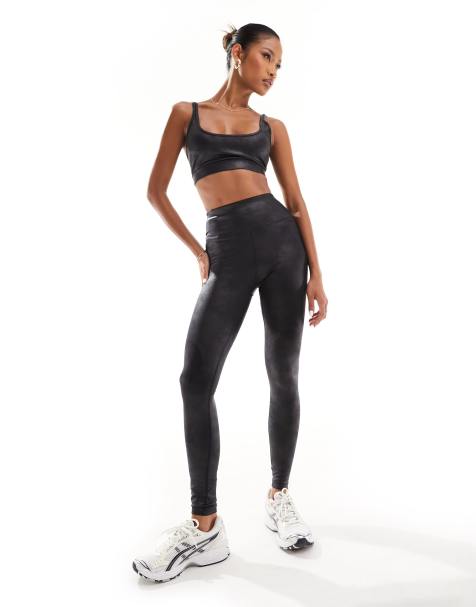 ASOS 4505 Seamless medium sports bra running headband ruched legging and  shorts s