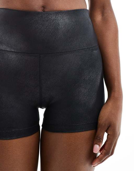 High waisted best sale leather booty shorts