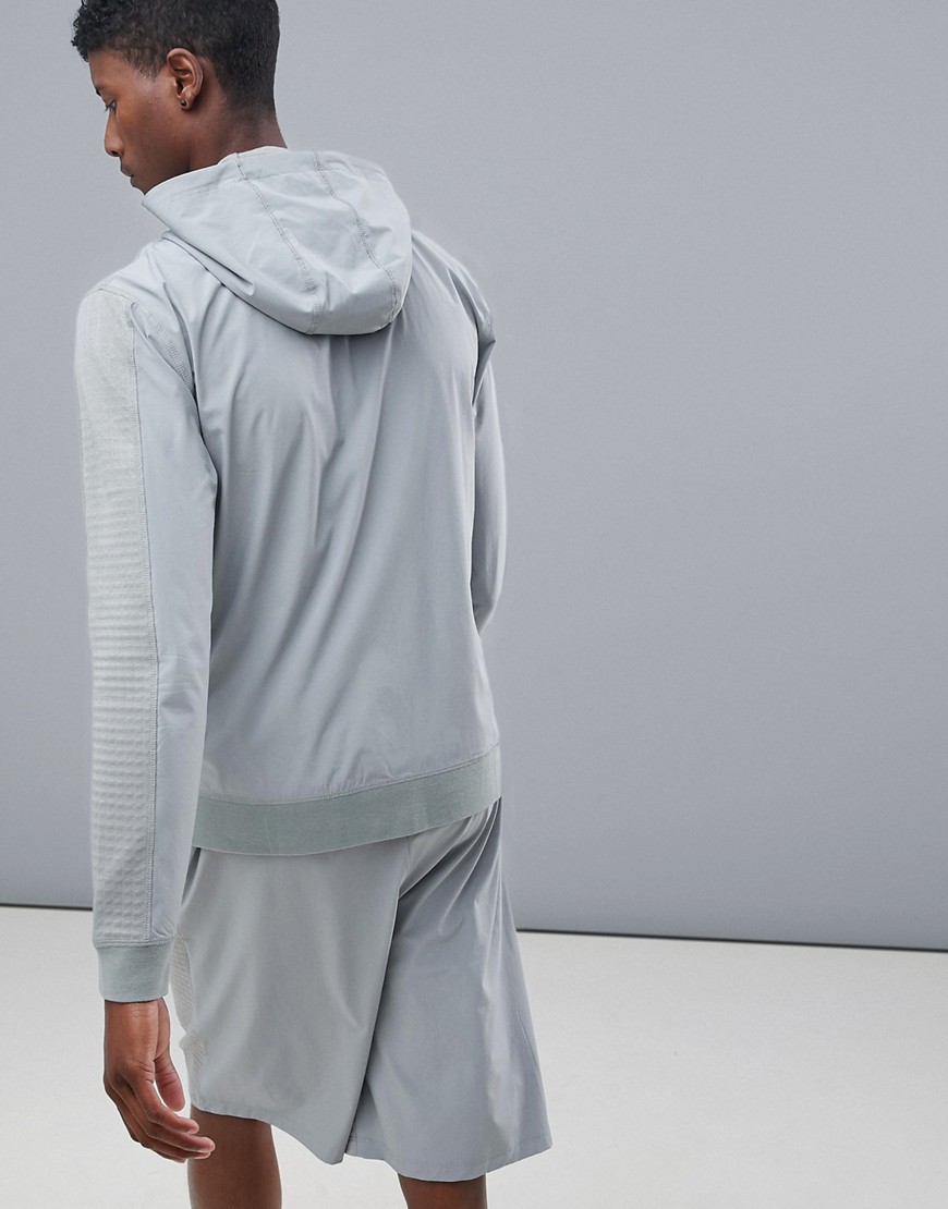 ASOS 4505 hoodie with cut & sew-Grey