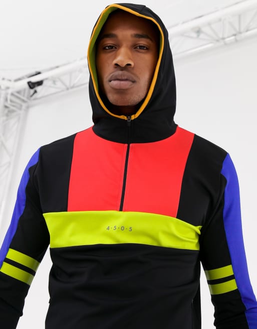 Color block cut store and sew hoodie