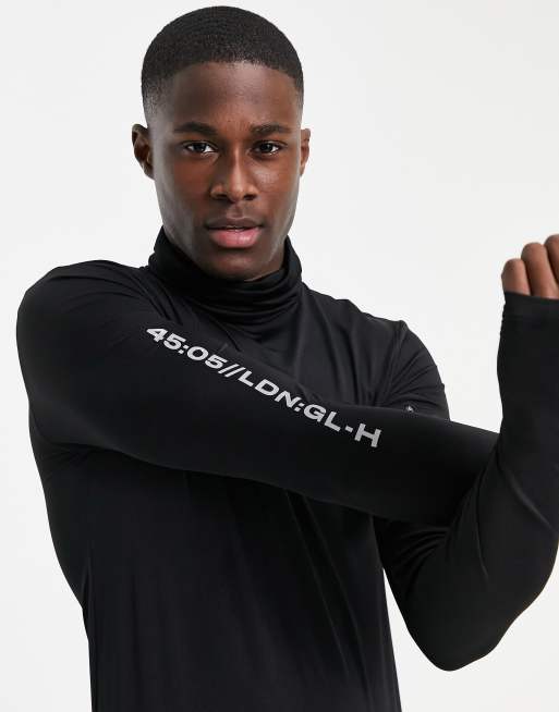 ASOS 4505 - Hoogsluitend hardloopshirt met lange mouwen en zak op de mouw