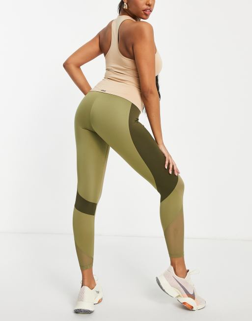 ASOS 4505 Hourglass – Blockfärgade 7/8-långa leggings i polyester – KHAKI, 2 av 4