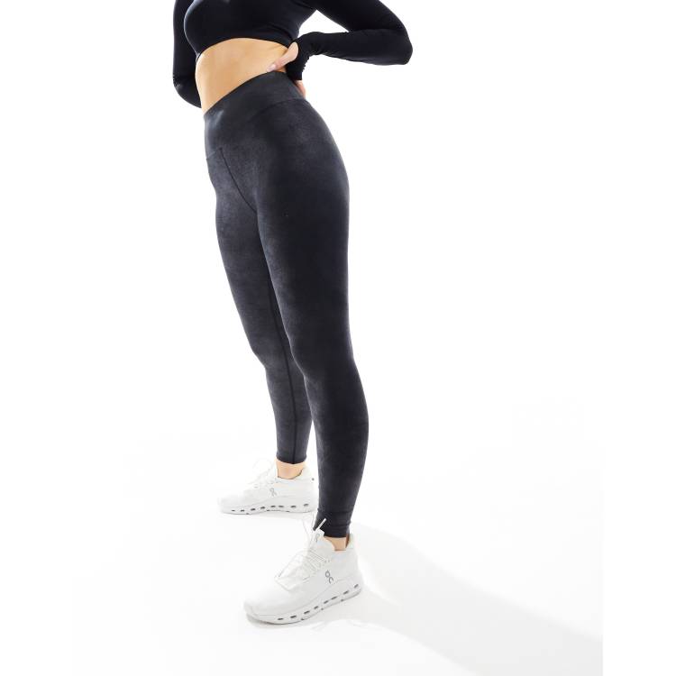 Asos Design 4505 Hourglass Leggings With Sculpting Deep Waist Band-black