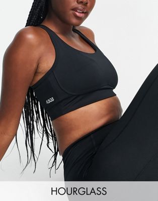 ASOS 4505 Hourglass high support sports bra in black