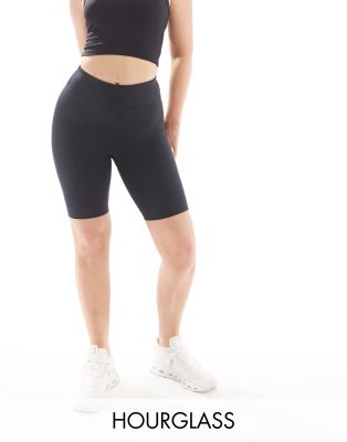 Asos Design 4505 Icon 8-inch Booty Legging Shorts With Fanny Sculpt Detail-black
