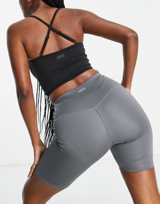 Asos Design 4505 Hourglass Icon Booty Legging Short With Bum Sculpt Detail-gray