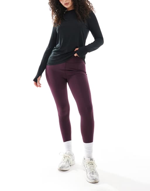 ASOS 4505 Hourglass Icon booty sculpt gym leggings in burgundy