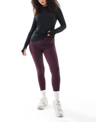 ASOS 4505 Hourglass Icon bum sculpt gym legging in burgundy-Red