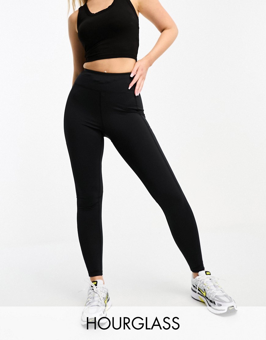 ASOS 4505 Hourglass Icon running tie waist gym legging with phone pocket in black