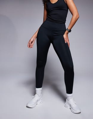 Asos 4505 Hourglass Icon Running Tie Waist Gym Legging With Phone Pocket In Black