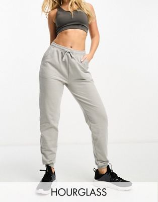 Shop Asos Design 4505 Hourglass Icon Slim Training Sweatpants In Loop Back-gray