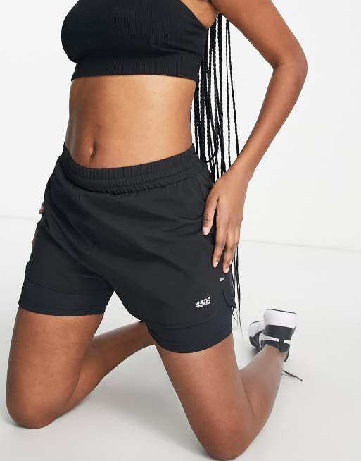 ASOS 4505 Hourglass icon woven running shorts with underlayer