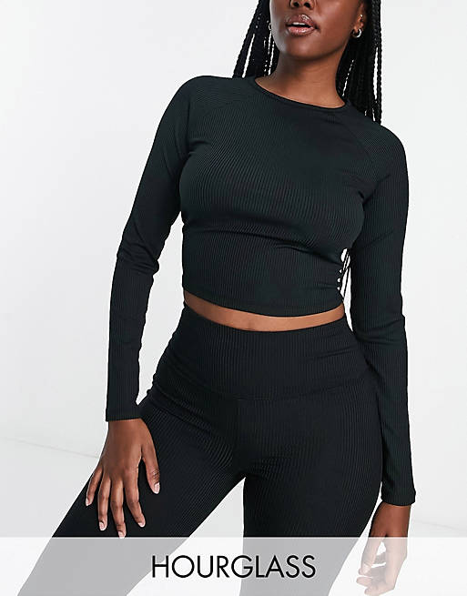 ASOS 4505 Hourglass long sleeve training top in rib - part of a set | ASOS