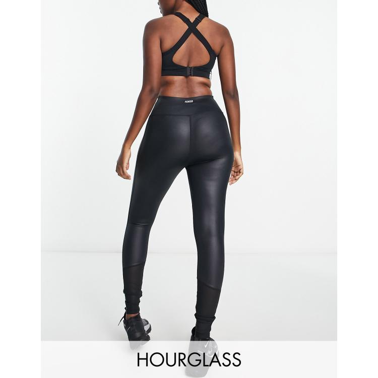 ASOS 4505 Hourglass 7/8 gym leggings in animal gloss black