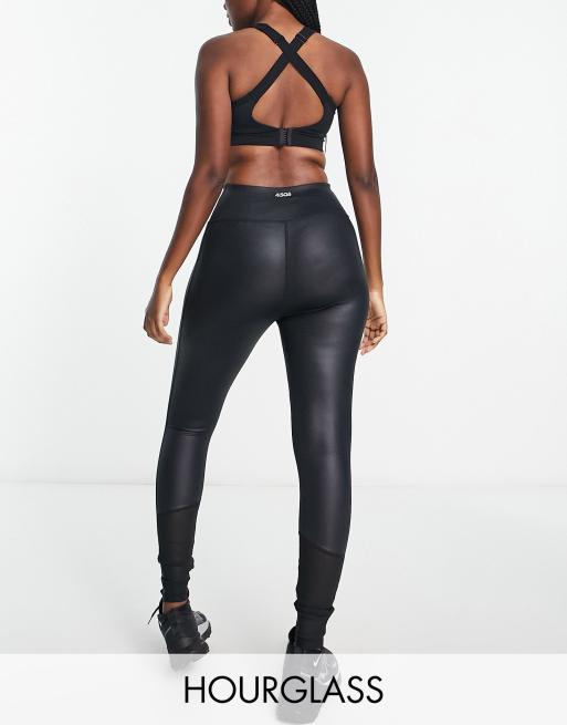 Asos Design 4505 Hourglass Leggings With Sculpting Deep Waist Band-black