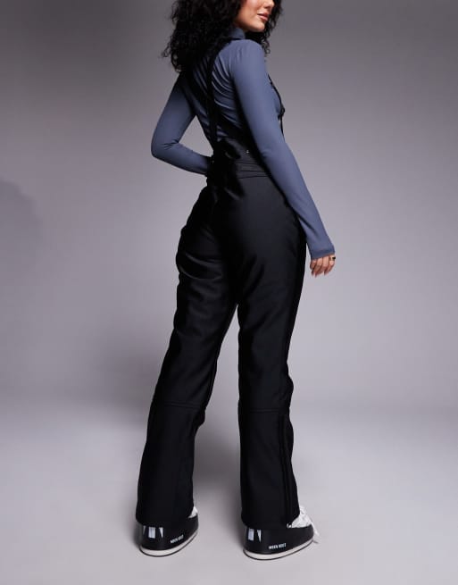 ASOS 4505 Hourglass Ski soft shell water repellent kick flare ski pants in black gloss, 3 of 4