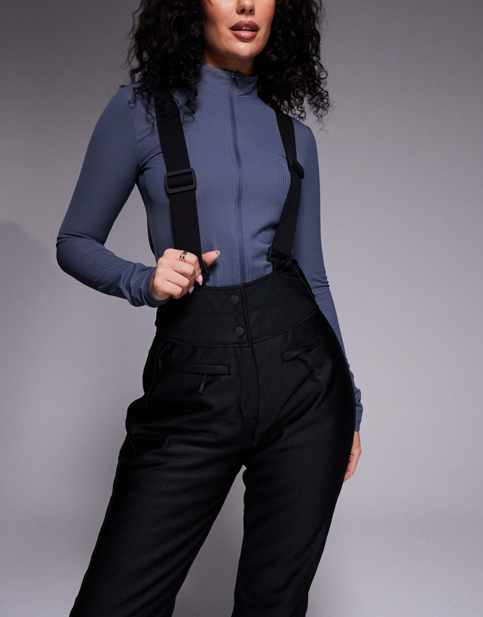 ASOS 4505 Hourglass Ski soft shell water repellent kick flare ski trousers in bl