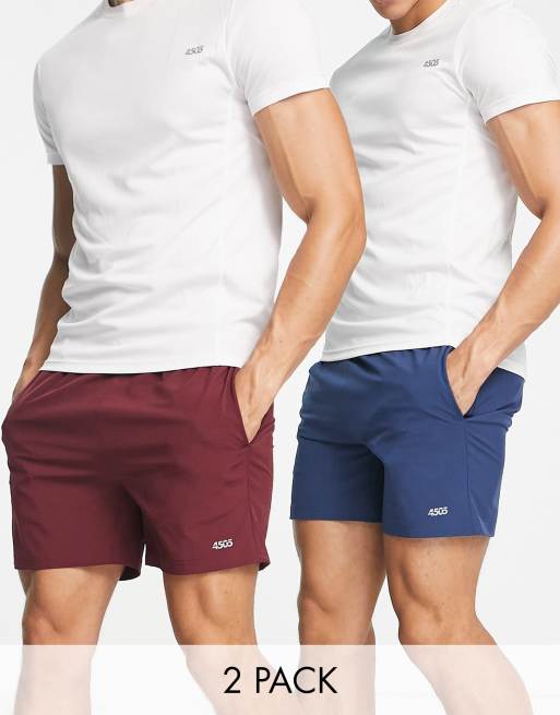 ASOS 4505 Icon 13cm shorts in mid length with quick dry 2 pack 