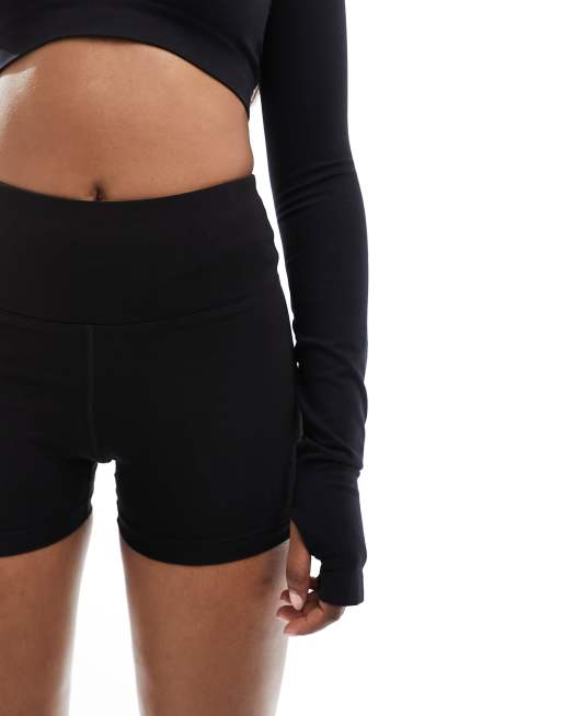 Asos 4505 Icon Legging Booty Short In Cotton Touch Black Size 6 - Dutch Goat