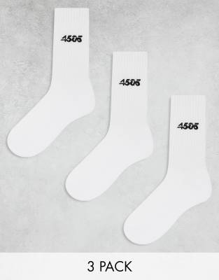 ASOS 4505 ASOS 4505 Icon 3 pack anti bacterial crew sport socks in white