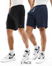 ASOS 4505 icon 7 inch training shorts with quick dry 2 pack in black and navy