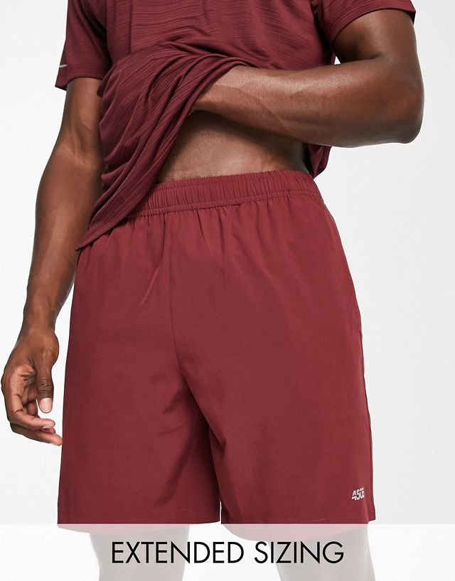 ASOS 4505 icon 7 inch training shorts with quick dry in burgundy