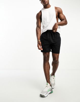 Asos Design 4505 Icon 7 Inch Training Sweat Shorts In Black