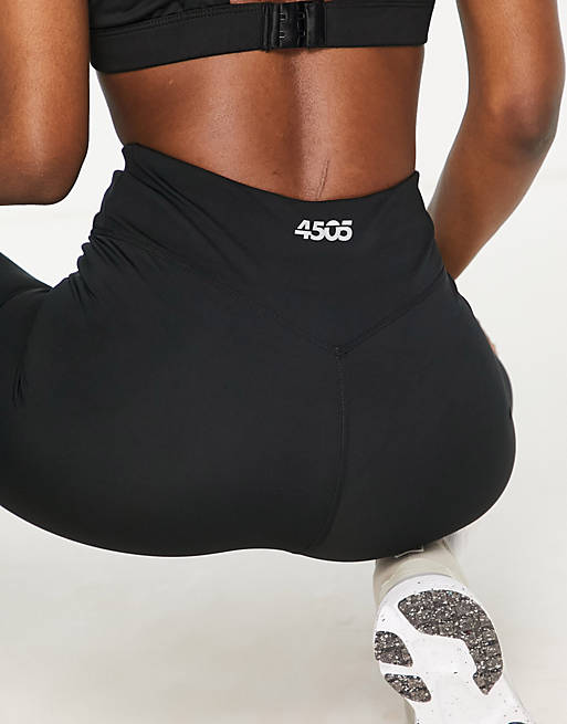 ASOS 4505 Icon 8 inch legging shorts with booty sculpt detail in black