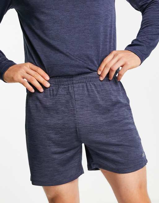 ASOS 4505 - Icon - Blåmelerede 13-cm-træningsshorts i jersey 